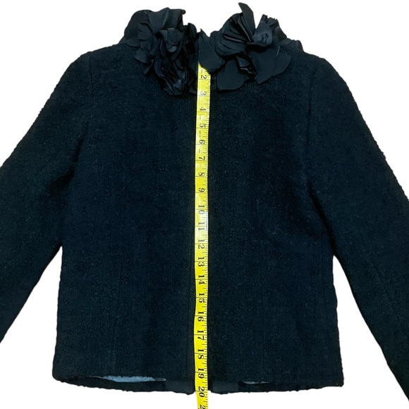 J Crew Collection Black Cascading Flowers Boucle Astrid Wool Jacket Coat 2 - Picture 5 of 9
